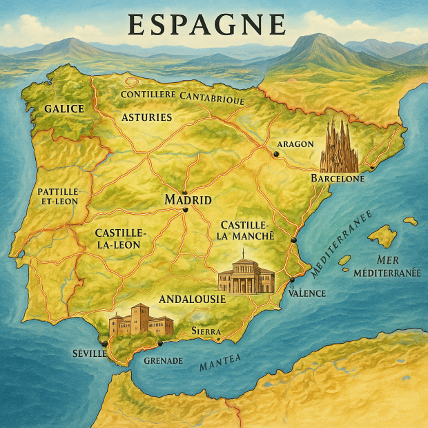 Découvrez l'Espagne : Votre carte géographique incontournable pour un voyage réussi